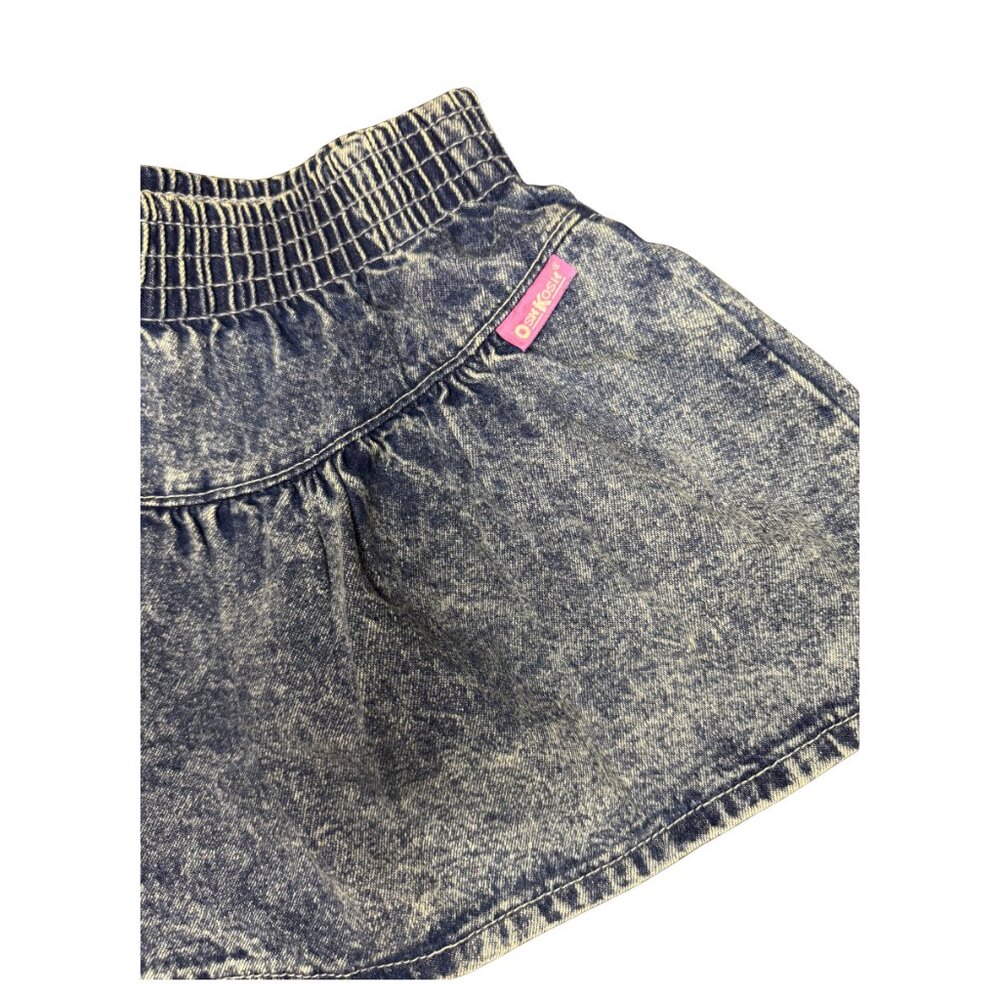 OshKosh Girls Denim Wide Leg Shorts 2T | Skirt Look Acid Wash 90s Y2K Style - Picture 4 of 6